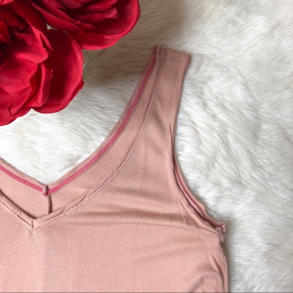We The Free V Neck Sleeveless Pink Ombré Tank - Picture 3 of 5